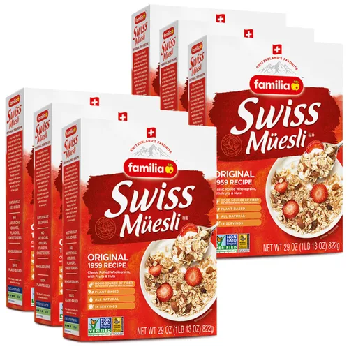Miniatura 10 de Familia Swiss Muesli Cereal 12 x 29 onzas Receta Original Familia Muesli Multipack (29 onzas - Paquete de 12)