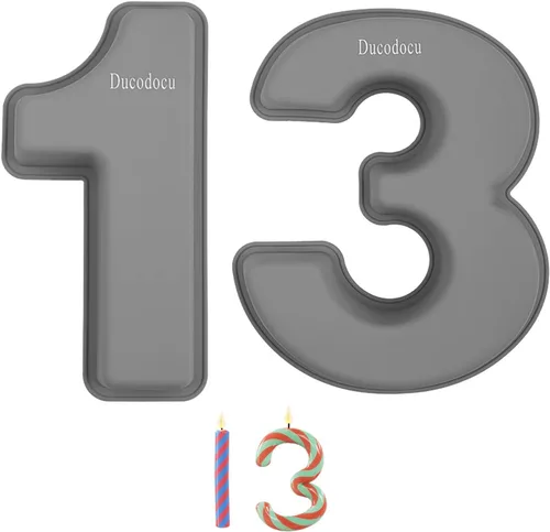 Ducodocu Molde de silicona para tartas con números 3D, moldes para hornear, moldes novedosos para tartas, molde para hornear bricolaje para