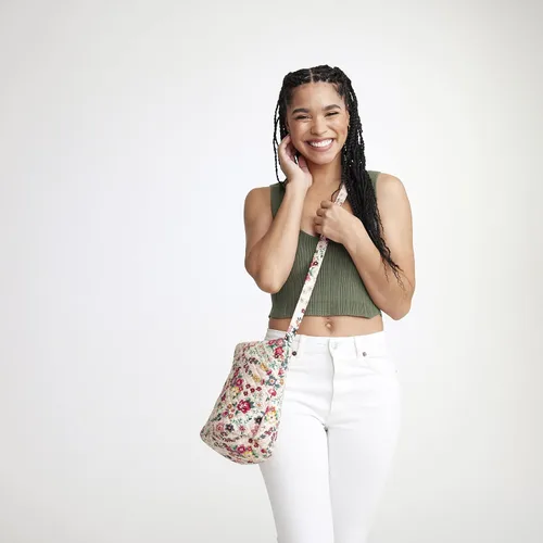 Miniatura 6 de Vera Bradley - Bolsa cruzada de algodón para mujer
