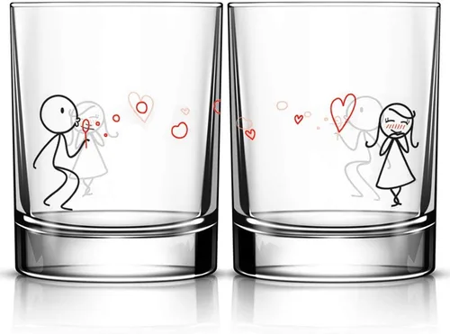 Miniatura 6 de BoldLoft Vasos para beber con texto en inglés «Say I Love You His and Hers», regalos para ella, esposa, novia, pareja para San Valentín, Di te amo