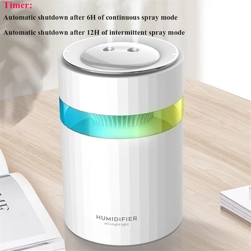 Miniatura 5 de Humidificador de doble boquilla humidificador de aire USB 900ML capacidad de agua Cool Mist Maker Fogger con luz nocturna colorida Humidificador Rosa