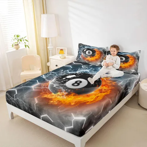 Miniatura 33 de Sábana bajera de galaxia tamaño individual, juego de ropa de cama con purpurina degradado para niños, niñas, niños y mujeres, decoración