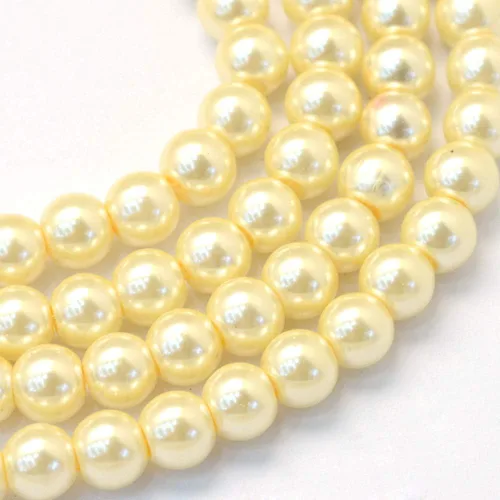 Miniatura 16 de KISSITTY 105 unids/hebra Burly Wood Satin Luster Glass Round Pearl Spacer Bead Loose Beads 0.315 in para bricolaje joyería artesanía 31.4
