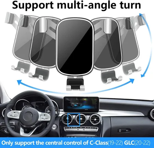 Miniatura 5 de LUNQIN - Soporte para teléfono de coche para Mercedes Benz Clase C 2019 2020 2021 C300 C63 C43 y Clase GLC-Class 2020 2021 2022 GLC300 GLC63 GLC43