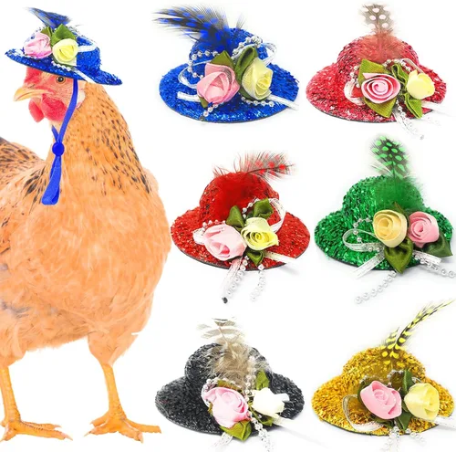 Miniatura 10 de 6 piezas de sombreros de pollo, sombreros para muñecas, ropa para osos, ropa para peluches, cascos de pollo
