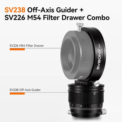 Miniatura 7 de SVBONY Kit de astrofotografía, telescopio SV545 Petzval Lens APO y SV238 guía fuera de eje con cajón de filtro M48, F4.5, 7.992 in de longitud