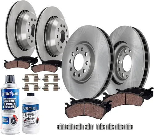 Miniatura 21 de Detroit Axle - Kit de frenos para Ford 18-21 Transit Connect, Rotores de freno de disco delantero y trasero Pastillas de freno de cerámica 2018 2019