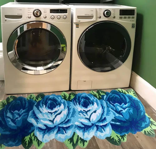 Miniatura 33 de UKELER Alfombras de baño con rosas rojas para baño, antideslizantes, absorbentes, alfombras de cocina, peludas, suaves, para dormitorio de niñas