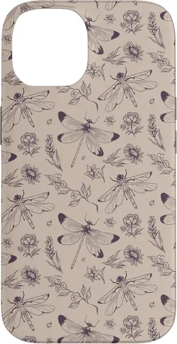 Miniatura 4 de Vintage Dragonfly Tan Sand Beige Wildflower Floral Flower Case for iPhone 16