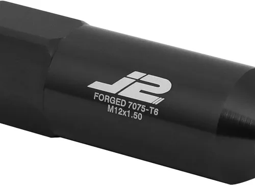 Miniatura 3 de J2 Engineering - 20 tuercas M12 x 1.25 7075-T6 de aluminio de 3.543 in con adaptador de enchufe (negro)