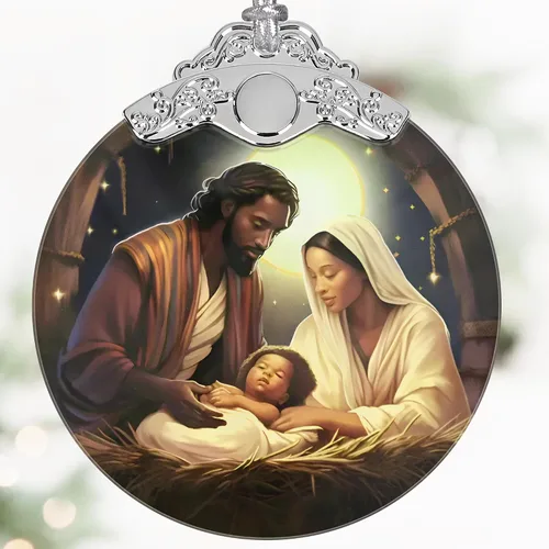 Miniatura 21 de Adorno de Navidad de natividad, decoración de Navidad de vitrales de 3 pulgadas, adornos de natividad para árbol de Navidad, regalos cristianos