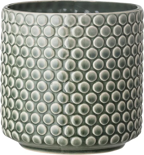 Miniatura 15 de Bloomingville Maceta de cerámica – Maceta negra de 5 pulgadas con lunares – Maceta moderna de cerámica con esmalte agrietado – Sin agujeros