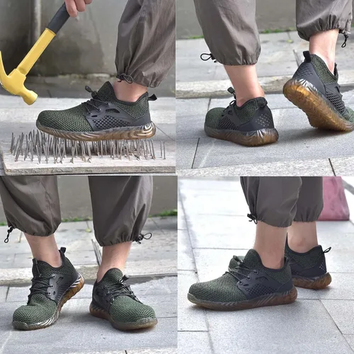 Miniatura 28 de SUADEX Zapatos deportivos con punta de acero para hombres y mujeres, indestructibles, ligeros, cómodos, antideslizantes, puntera compuesta