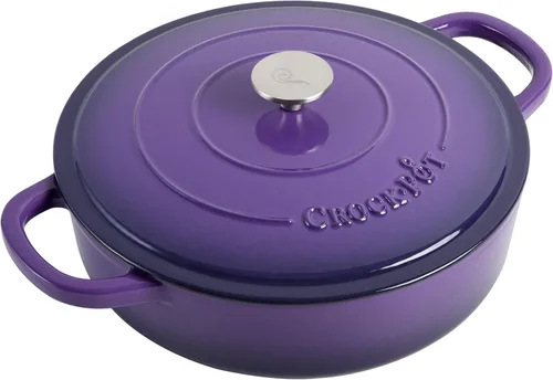 Crock-Pot Artisan - Estofador de hierro fundido esmaltado con tapa, 5 cuartos de galón, morado lavanda Púrpura lavanda