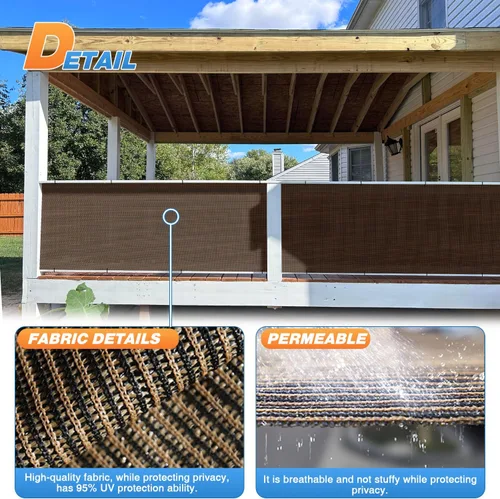 Miniatura 4 de TANG Rollo de tela para sombra solar, 8 x 24 pies, tela de sombra para jardín, malla de HDPE, toldo de repuesto, cubierta de pérgola, 95% de bloqueo
