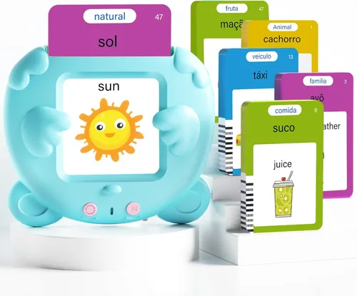 Tarjetas didácticas hablantes en portugués e inglés para niños pequeños, 224 palabras de vista, juguetes de aprendizaje bilingüe para niños,