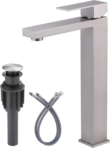 Miniatura 13 de Grifo de baño negro ARCORA Grifo negro mate para lavabo de baño Grifo de baño moderno de un solo agujero con líneas de suministro cUPC y desagüe