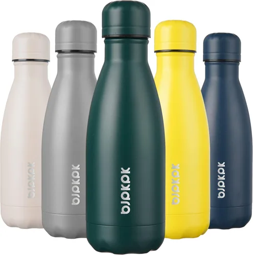 Miniatura 40 de BJPKPK Botellas de agua de acero inoxidable con aislamiento de 17 onzas, mantiene el frío y el calor, brillante oro rosa Oro rosa brillante