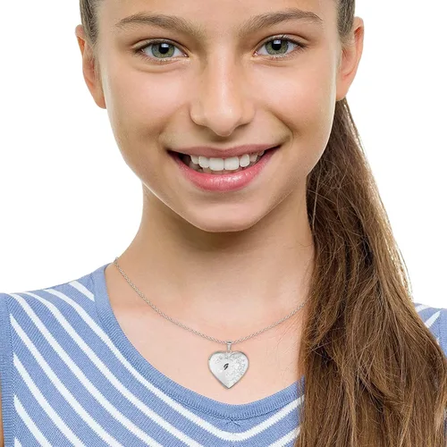 Miniatura 5 de AMATOLOVE Collar con medallón de corazón para mujeres y niñas que sostiene imágenes iniciales de la A a la Z, collares de mariposa con medallón