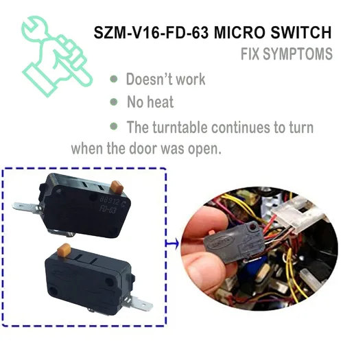 Miniatura 5 de LONYE 3405-001034 Reemplazo del interruptor de puerta de microondas para microondas Samsung LG GE Kenmore 3405-000178 AP4044834 SZM-V16-FD-63