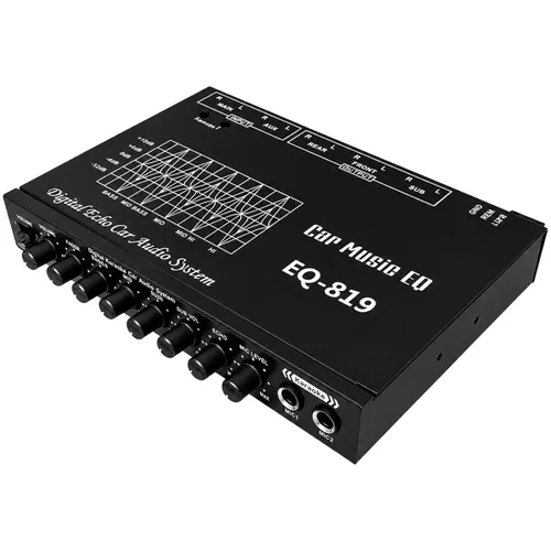 Miniatura 7 de Ecualizador de audio para automóvil de 7 bandas, ecualizador gráfico de audio para automóvil, ecualizador de automóvil con salidas delanteras