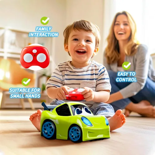 Miniatura 3 de AEROQUEST Coche de control remoto para niños pequeños con luces educativo y divertido autos de juguete interactivos duraderos para niños y niñas