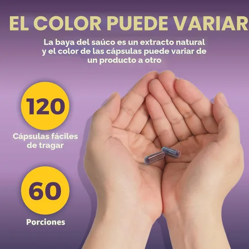 Miniatura 9 de Viva Naturals Saúco con vitamina C y zinc para adultos - 5 en 1 Cápsulas de saúco negro Sambucus con vitamina D3 5000 UI Suplemento de inmunidad