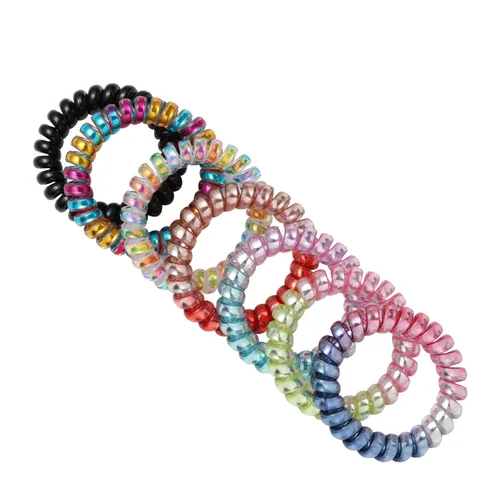 Miniatura 3 de Lazos para el cabello en espiral sin arrugas, coloridos lazos para el cabello sin rastro, lazos elásticos para el cabello, lazos para el cabello