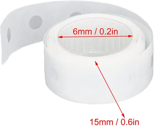 Miniatura 6 de 250 calcomanías de refuerzo perforadas impermeables de PVC de producción de bricolaje, calcomanías de reparación protectoras, calcomanías