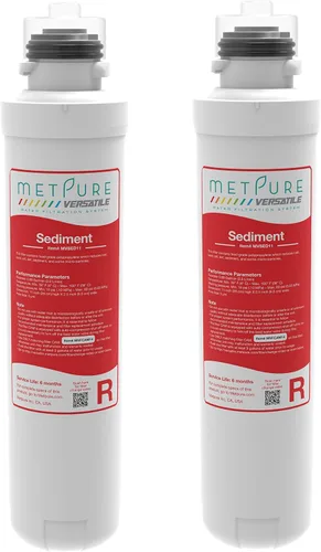 Metpure Versátil paquete de 2 cartuchos de repuesto de filtro de giro rápido rojo (R), 2 filtros de sedimentos