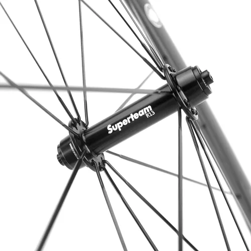 Miniatura 8 de Superteam Ruedas de Bicicleta de Carretera de Fibra de Carbono 700C, Juego de Ruedas Clincher de 50mm, Mate de 23 de Ancho Negro brillante