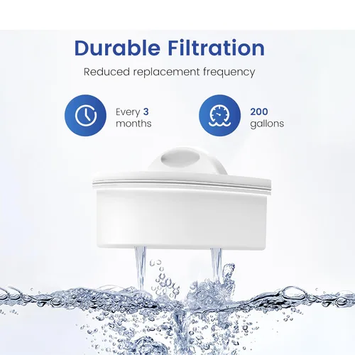 Miniatura 5 de Waterspecialist Filtro de repuesto para todos los sistemas de filtración de jarra Waterdrop®, se adapta a Waterdrop WD-PF-01A Plus, reduce el plomo