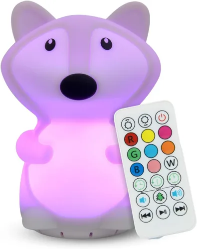 Miniatura 8 de Altavoz Bluetooth combinado y luz nocturna con 9 emisiones de color, silicona apta para niños y libre de BPA, recarga USB, recibe audio