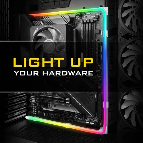 Miniatura 6 de EZDIY-FAB Kit de tira LED direccionable prémium para PC 5V ARGB sincronización de placa base, actualizado con 3 tipos de clips de montaje, 1 tira