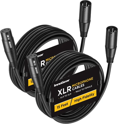 Miniatura 15 de InnoGear XLR - Cables de micrófono, 3 pies, paquete de 2 cables de cobre sin oxígeno macho a hembra de 3 pines, cable de micrófono XLR equilibrado