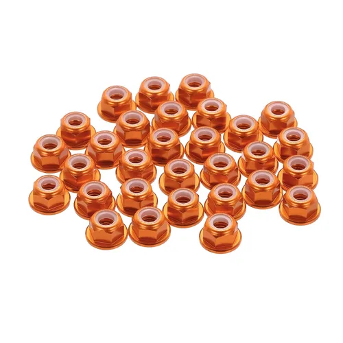 Miniatura 24 de MECCANIXITY 30 piezas de tuercas de bloqueo de aleación de aluminio M5 con paso de 0.8 mm, tuercas hexagonales con brida de nylon con rosca dentada