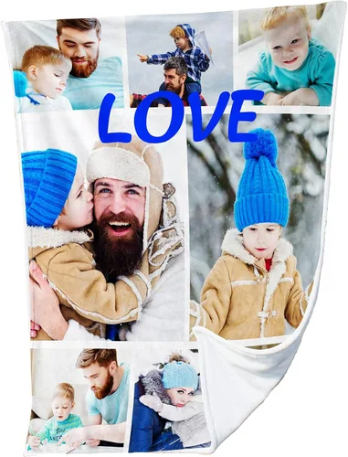 Miniatura 11 de Manta personalizada para parejas con collage de fotos, manta personalizada para parejas, súper suave y acogedora para regalos del día de San