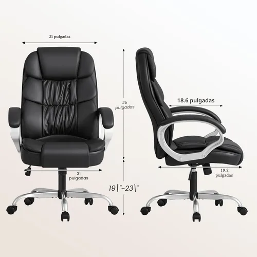 Miniatura 2 de Homall Silla de oficina con respaldo alto, silla de escritorio para computadora de tarea, de cuero PU, altura ajustable, moderna silla giratoria