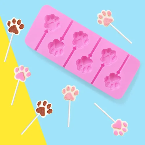 Miniatura 6 de Newk Molde de silicona Lollipop, 4 paquetes de 6 moldes de silicona antiadherentes para piruletas de chocolate y dulces