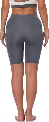 Miniatura 4 de NELEUS Pantalones cortos de compresión para mujer con bolsillo