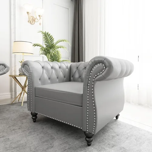 Miniatura 24 de AVZEAR Silla de Acento para Sala de Estar, Silla de Sofá Tapizada Silla de Sofá Individual con Respaldo Acolchado, Silla de Sofá Chesterfield