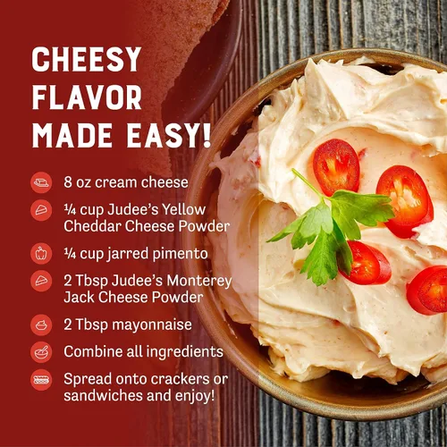 Miniatura 6 de Judee's Gluten Free Polvo de queso cheddar amarillo, salsas y sopas con condimento en polvo de cheddar, pasta y macarrones con queso en polvo, sin