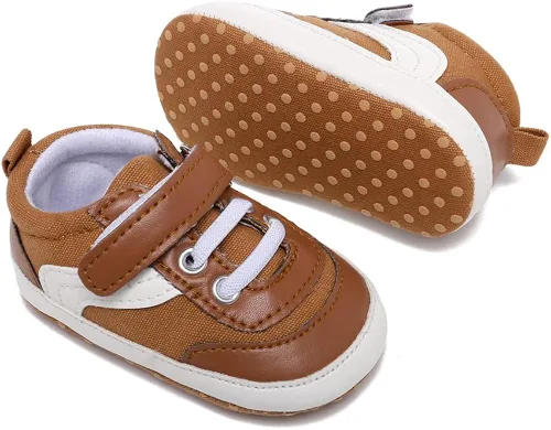 Miniatura 2 de SABATUTU Tenis de lona para bebés niños y niñas, suela suave, antideslizantes, ligeros, para recién nacidos, para primeros pasos, para cuna de 0 a