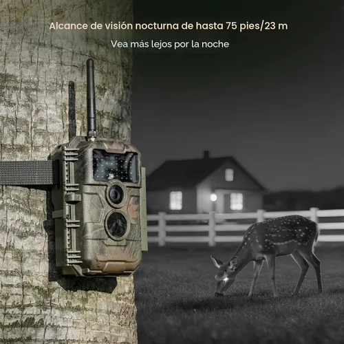 Miniatura 4 de GardePro Cámara E6 WiFi Trail (no celular), WiFi estable con antena externa, visualización de aplicaciones en el sitio, 64MP 1296P HD, visión