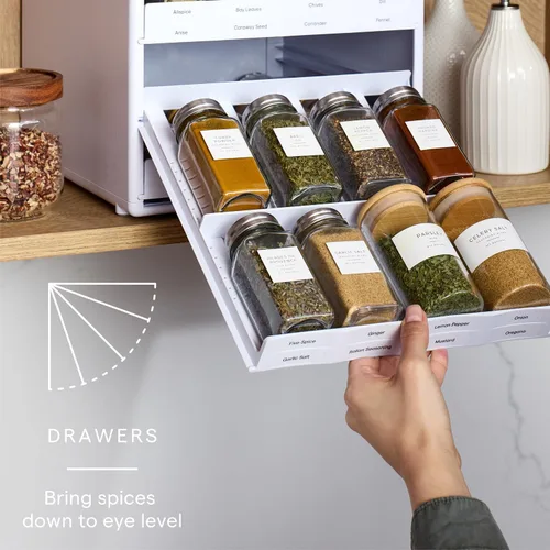 Miniatura 3 de YouCopia SpiceStack® - Organizador ajustable para especias, 24 botellas de condimentos y especias para armario de cocina y organización de despensa