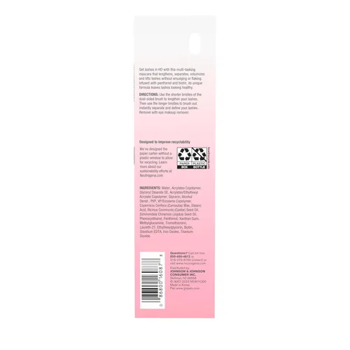 Miniatura 7 de Neutrogena Healthy Definition - Máscara de pestañas define, levanta, riza, alarga y da volumen a las pestañas, peine de doble cara + cepillo