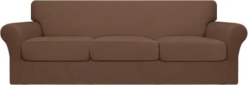 Miniatura 90 de Easy-Going Funda de sofá suave y elástica de 3 piezas para perros, funda de sofá lavable para sofá de 2 cojines separados, protector elástico