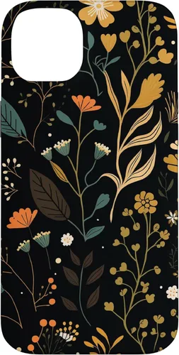 Miniatura 15 de Funda negra para iPhone 12/12 Pro con diseño floral, estética, simple, bohemio, moderno, flores botánicas