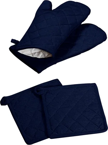 Miniatura 15 de Oven Mitt (7"x13") & Pot Holder (8"x8") 100% Cotton Set of Heat Resistant Oven Gloves & Hot Pads for Gifts, BBQ, Cooking, Baking, Thanksgiving