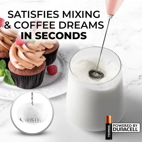 Miniatura 28 de Zulay Milk Boss Espumador de leche potente manual, hace espuma para latte, batidor para mezclar bebidas, café, miniespumador para capuchino, frappé